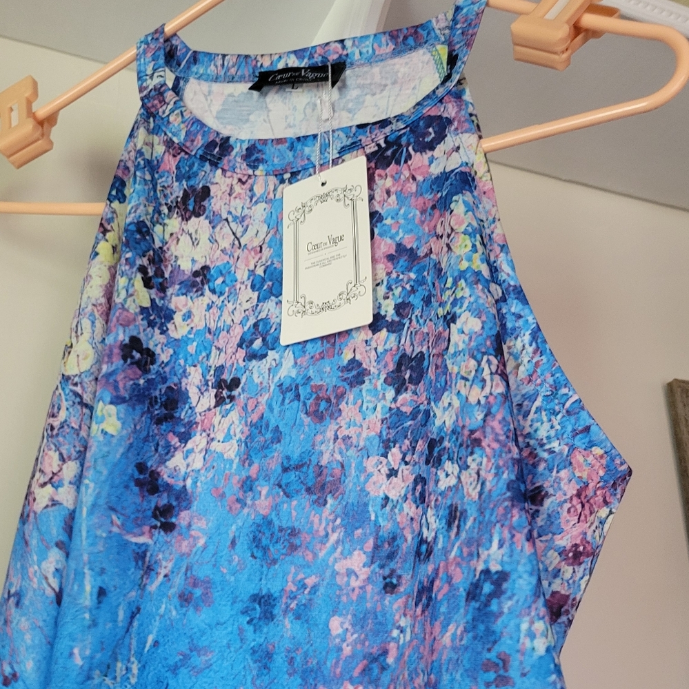 Blue Floral Women's Top Coeur De Vague